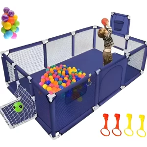 Corral Seguridad Bebes Con Aro De Basket 180cm Gris