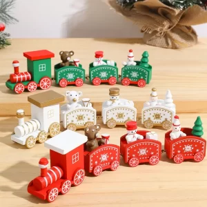 3 Trenes De Madera Regalos De Navidad Decoración Navideña