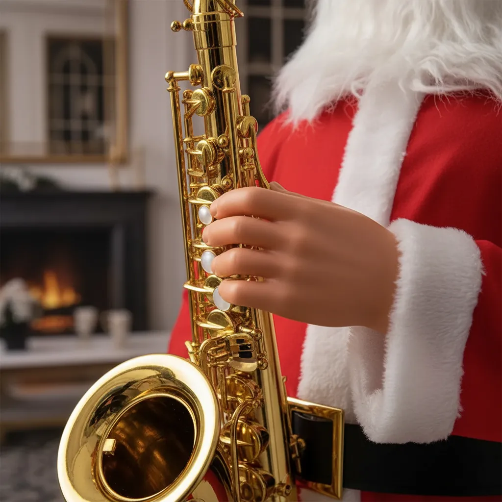 Muñeco De Navidad Santa Claus Musical 180 Cm - Rojo con Saxofón - Imagen 3